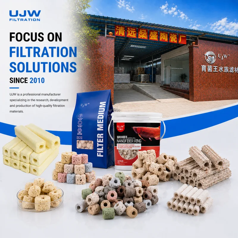 UJW factory entrance and product display collage