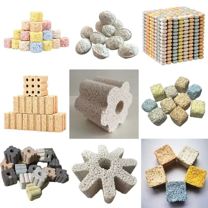 Assorted UJW 3D Bio Media shapes for differentiated aquarium product ranges
