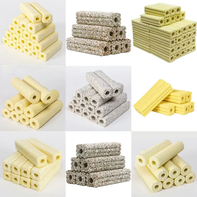 Stacked porous ceramic rods for bacteria house media