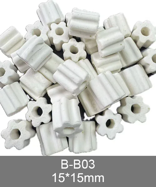 B-B03 porous bio rings, flower-shaped white ceramic ring pieces