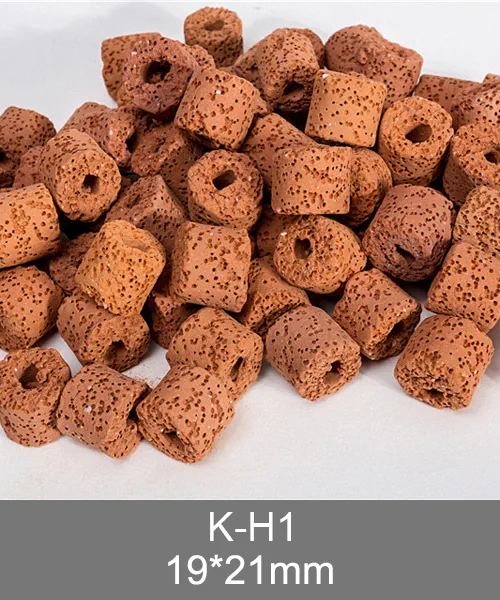 K-H1 porous bio rings, red-brown ceramic rings with large center holes